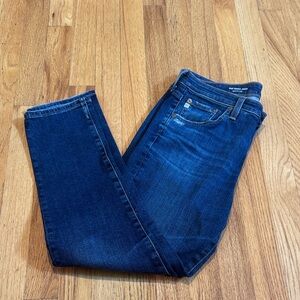 AG Adriano Goldschmied Dark Blue The Prima Crop Cigarette Denim Jeans Size 29